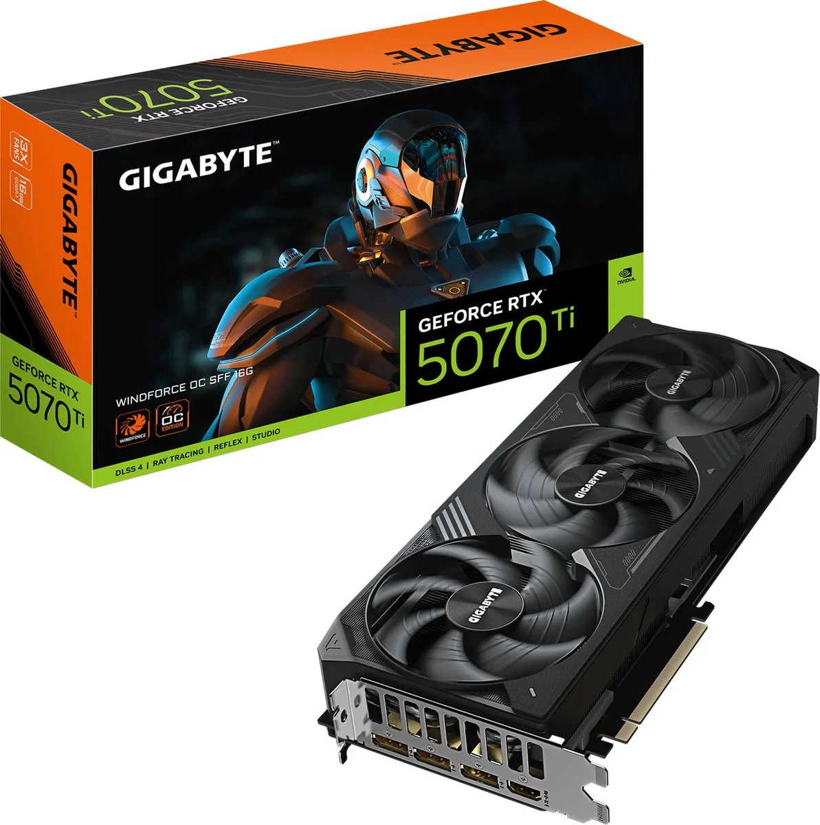 Gigabyte GeForce RTX 5070 Ti WINDFORCE OC GV-N507TWF3OC-16GD - Videokaart 16GB