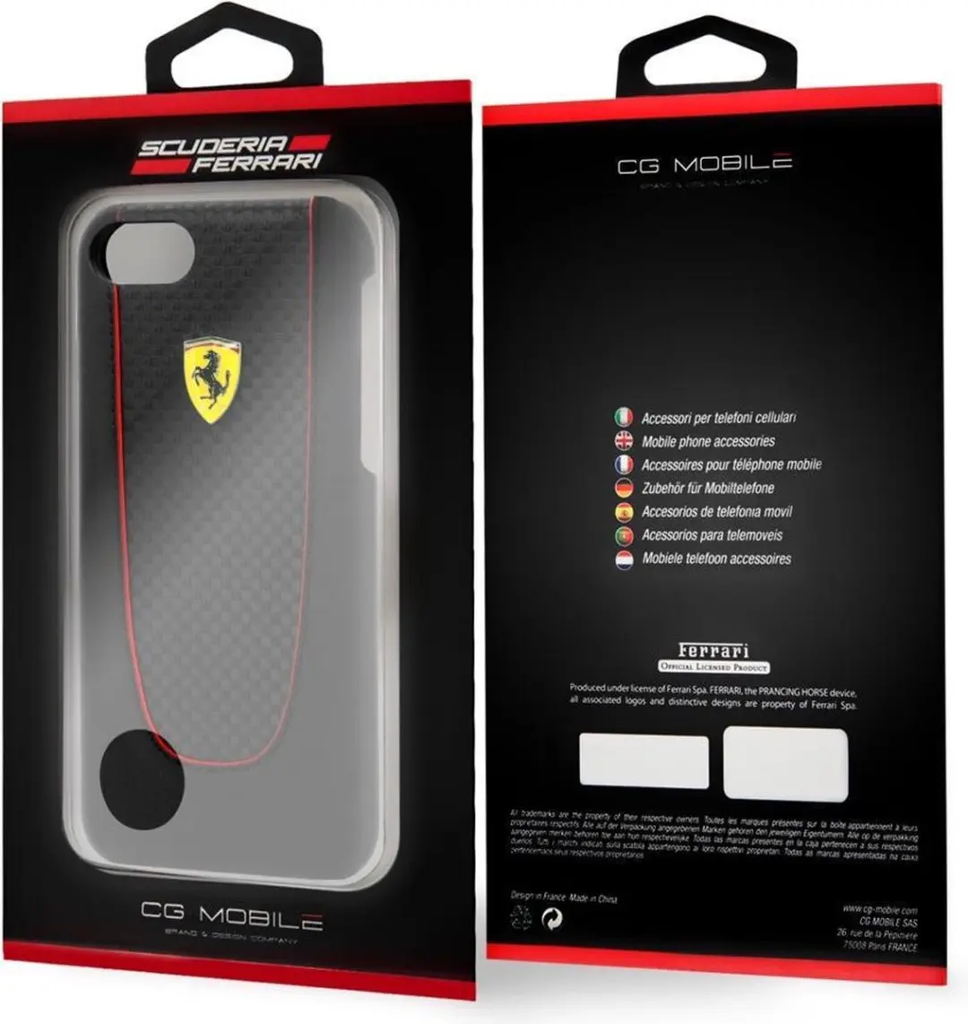 Ferrari iPhone Hoesje - Effen Zwart