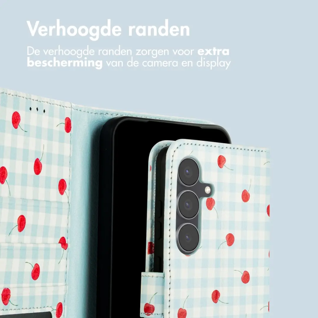 imoshiion Hoesje Samsung Galaxy S25 FE - Cherry Check - 3 Pasjes - afbeelding 6 van 6