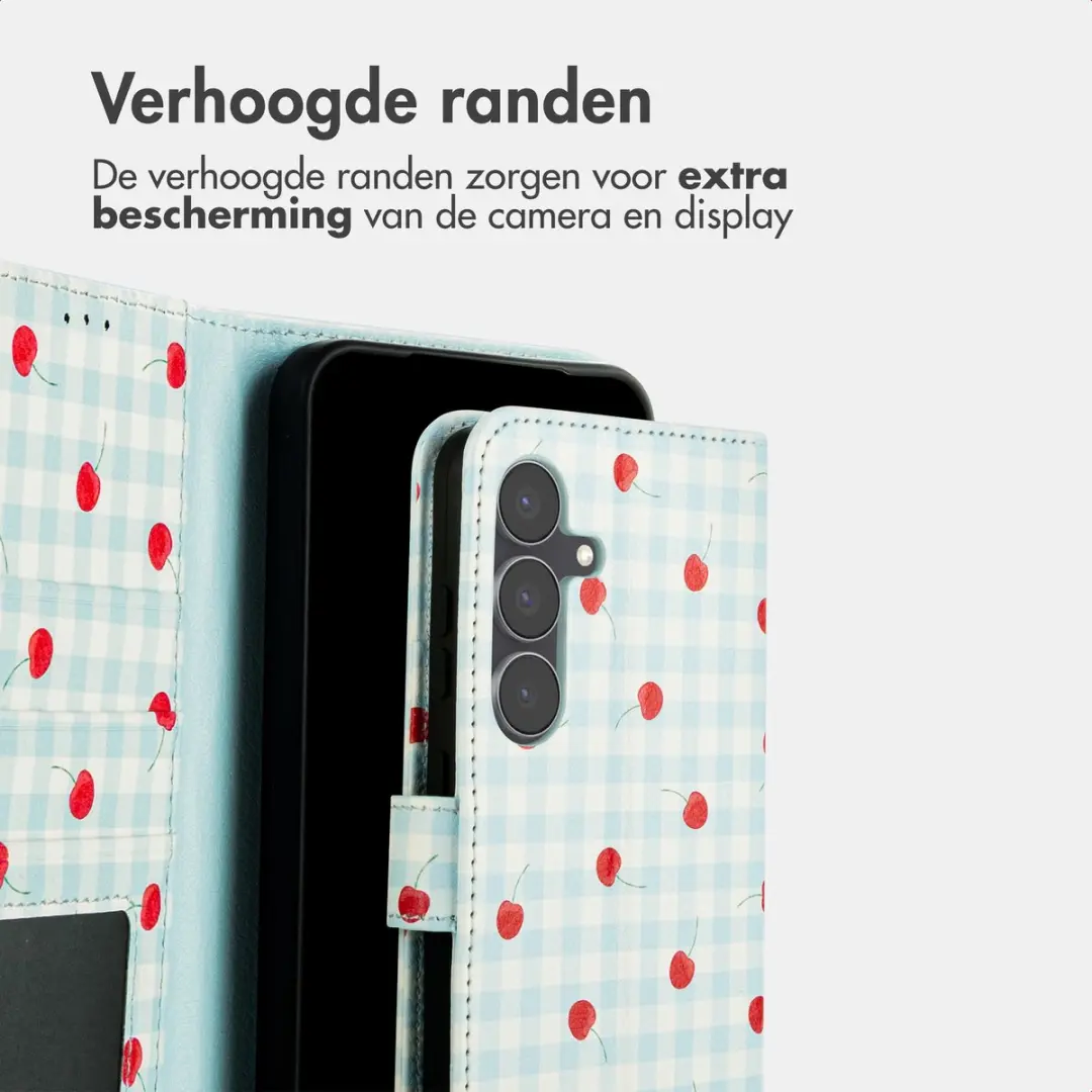 imoshiion Hoesje Samsung Galaxy S25 FE - Cherry Check - 3 Pasjes