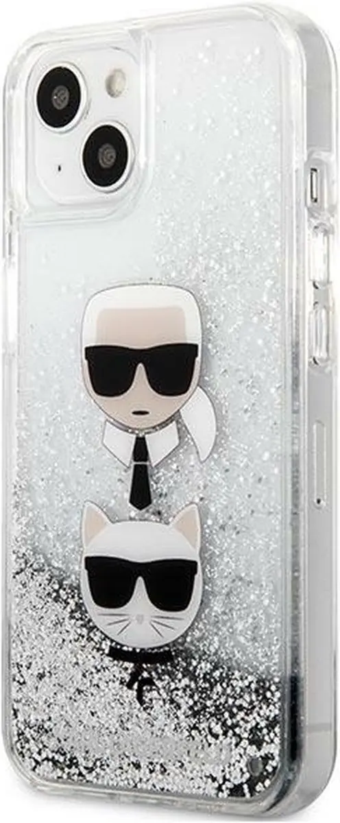 Karl Lagerfeld KLHCP13SKICCGLS iPhone 13 mini Hardcase - Zilver Glitter
