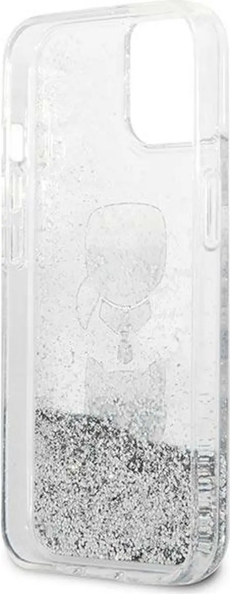 Karl Lagerfeld KLHCP13SKICCGLS iPhone 13 mini Hardcase - Zilver Glitter