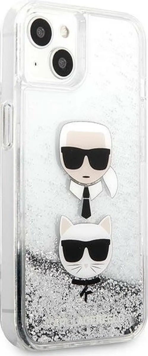 Karl Lagerfeld KLHCP13SKICCGLS iPhone 13 mini Hardcase - Zilver Glitter