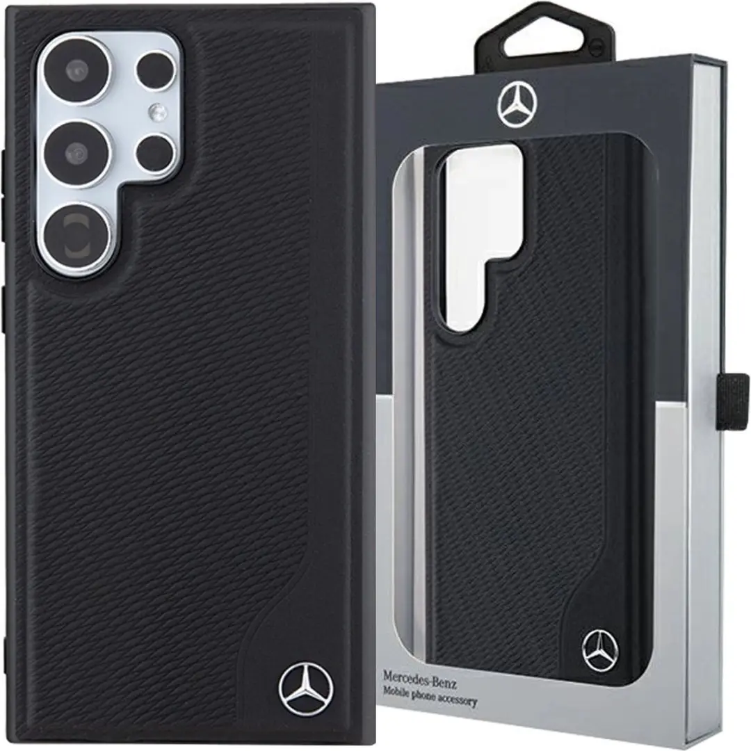 Mercedes-Benz Debossed Line Hoesje S24 Ultra - Zwart