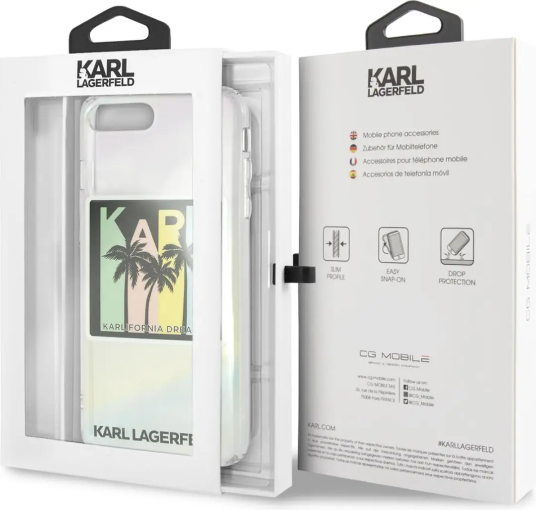 Karl Lagerfeld Poezen Backcase iPhone 6/6s/7/8 Plus - Transparant