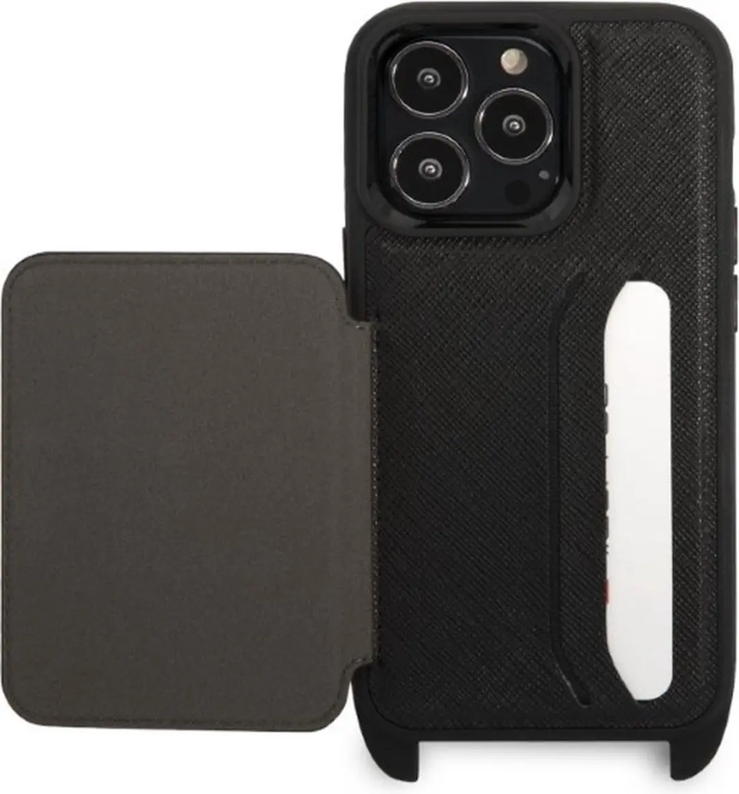 Karl Lagerfeld KLHCP13LSAKHPK Hoesje iPhone 13 Pro - Metaal - Zwart