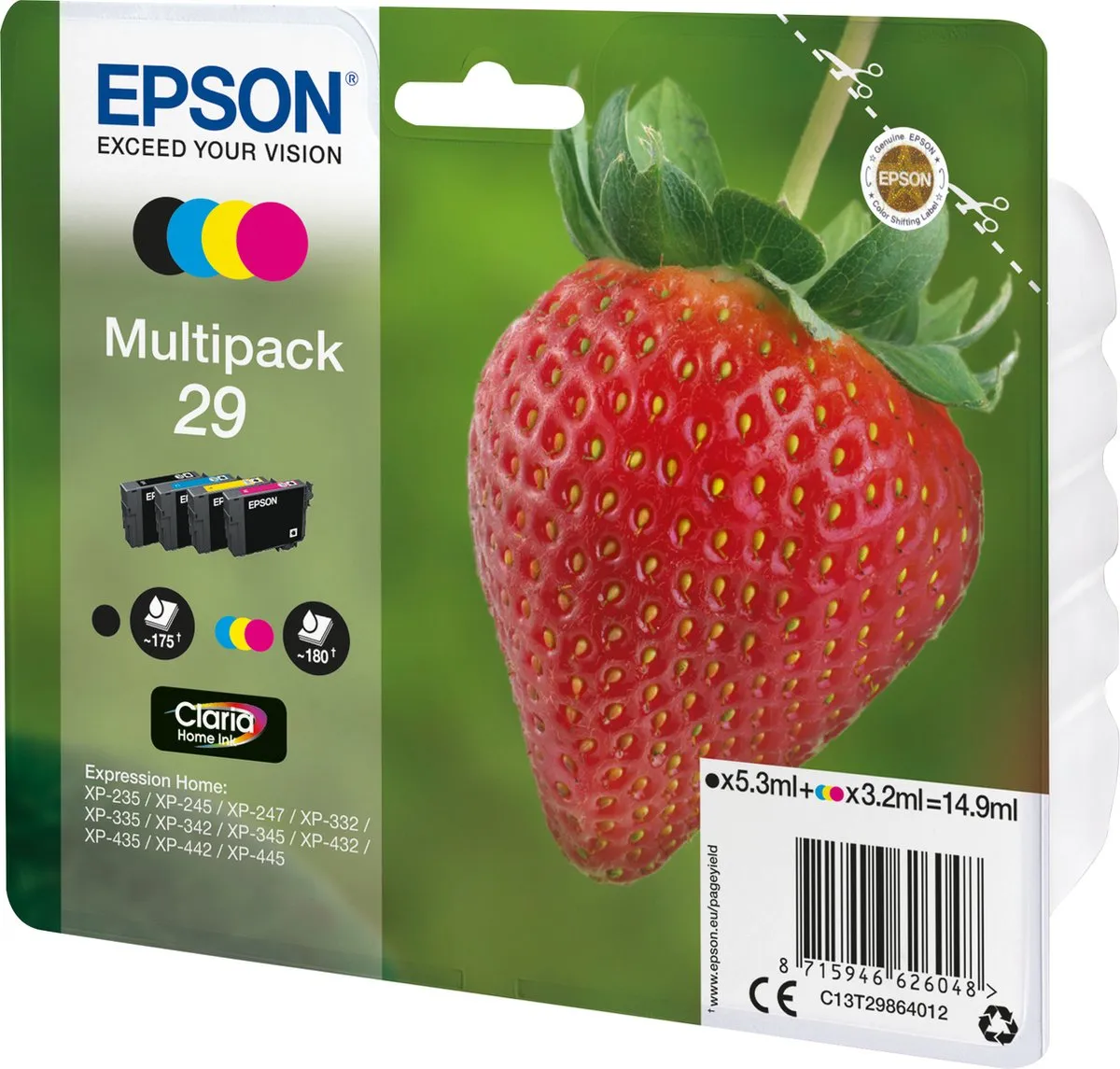 Epson 29 C13T29864010 Inktcartridge - 175 Pagina's - Multi
