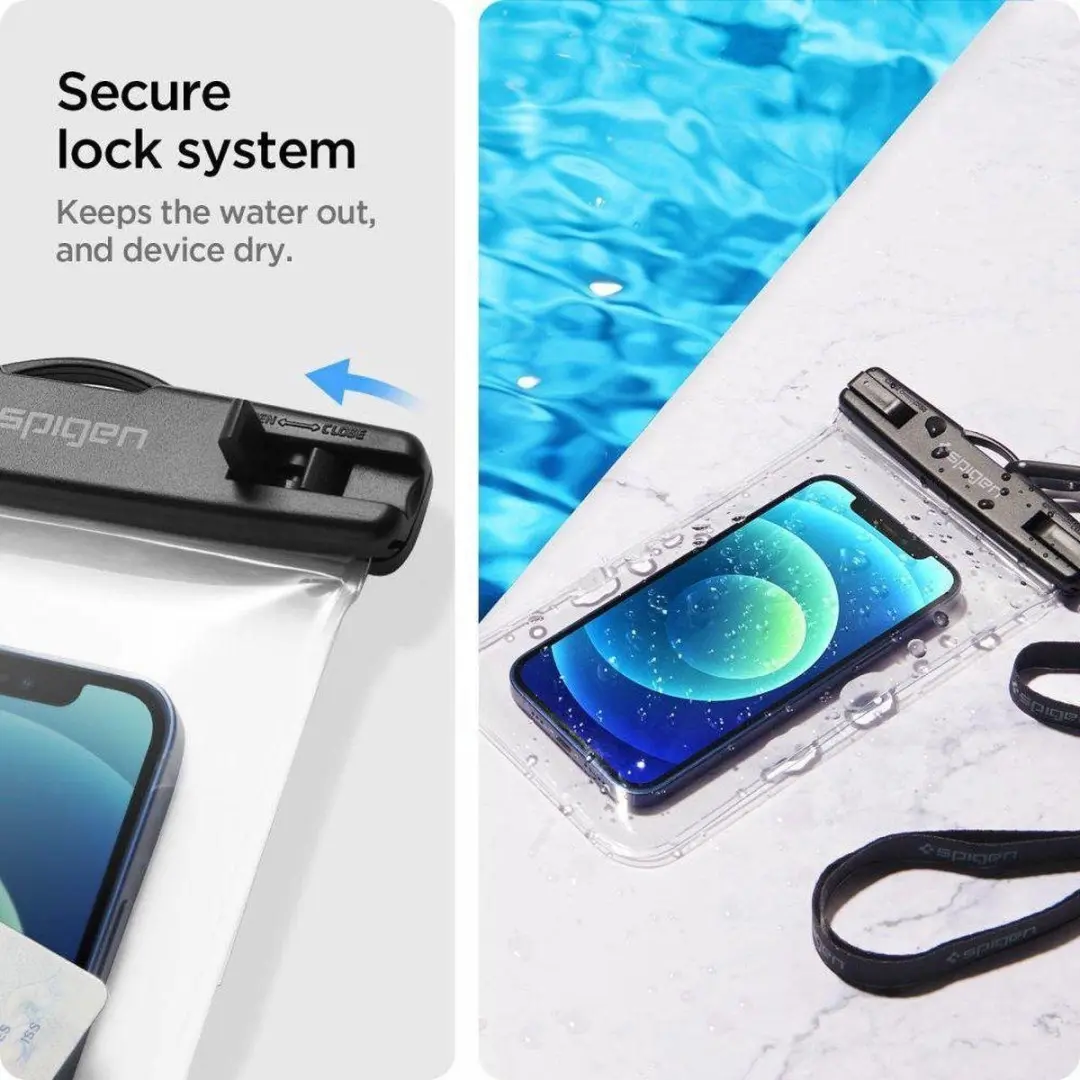 Spigen A601 Universeel Waterdicht Hoesje - Transparant 2 Stuks