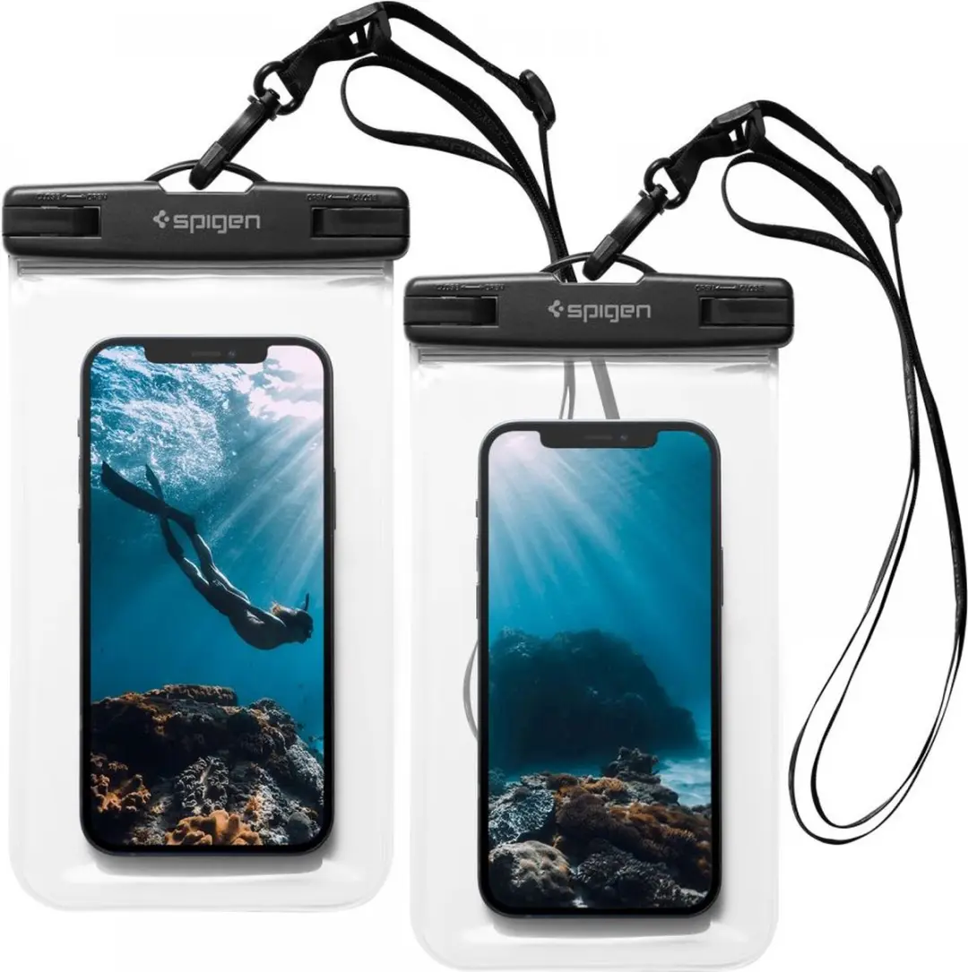Spigen A601 Universeel Waterdicht Hoesje - Transparant 2 Stuks