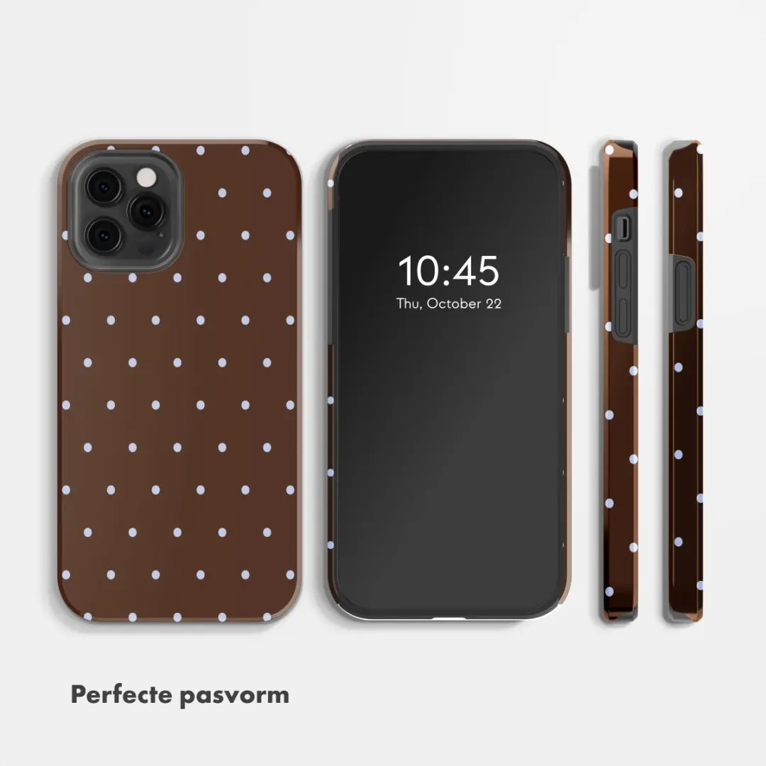 Selencia Hoesje iPhone 12 Pro - Happy Dots Chocolate