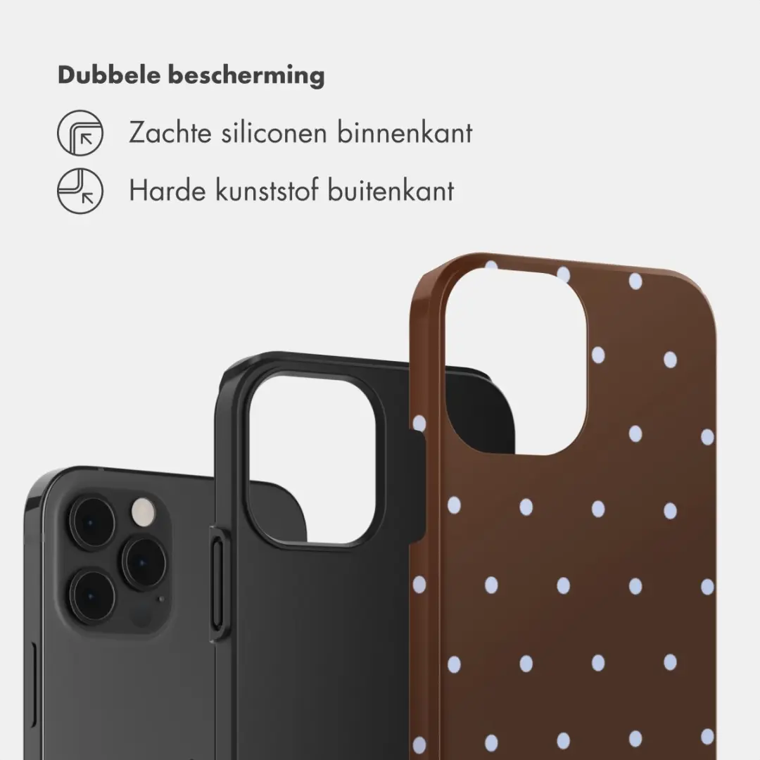 Selencia Hoesje iPhone 12 Pro - Happy Dots Chocolate