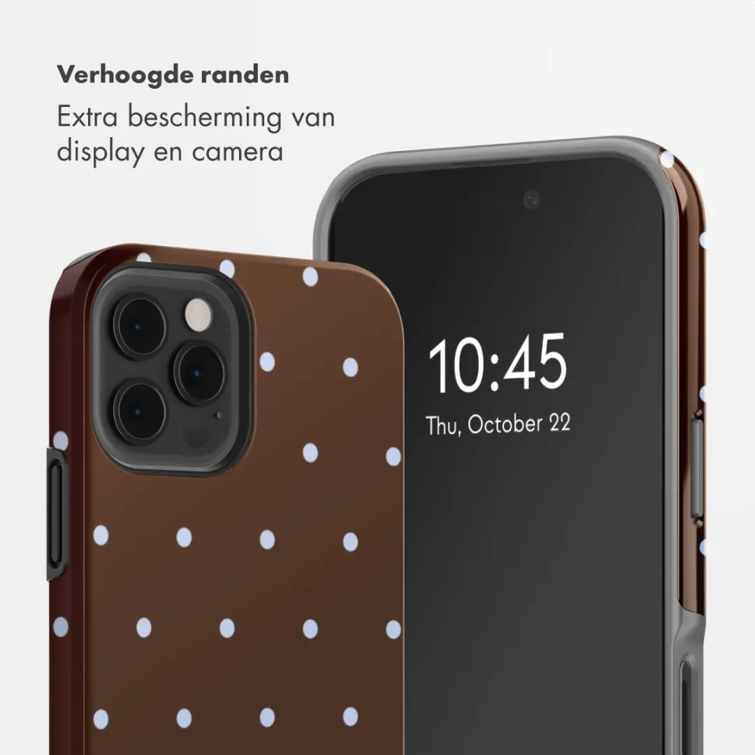 Selencia Hoesje iPhone 12 Pro - Happy Dots Chocolate