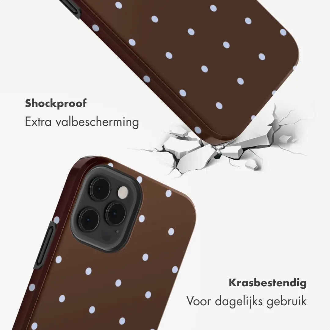 Selencia Hoesje iPhone 12 Pro - Happy Dots Chocolate