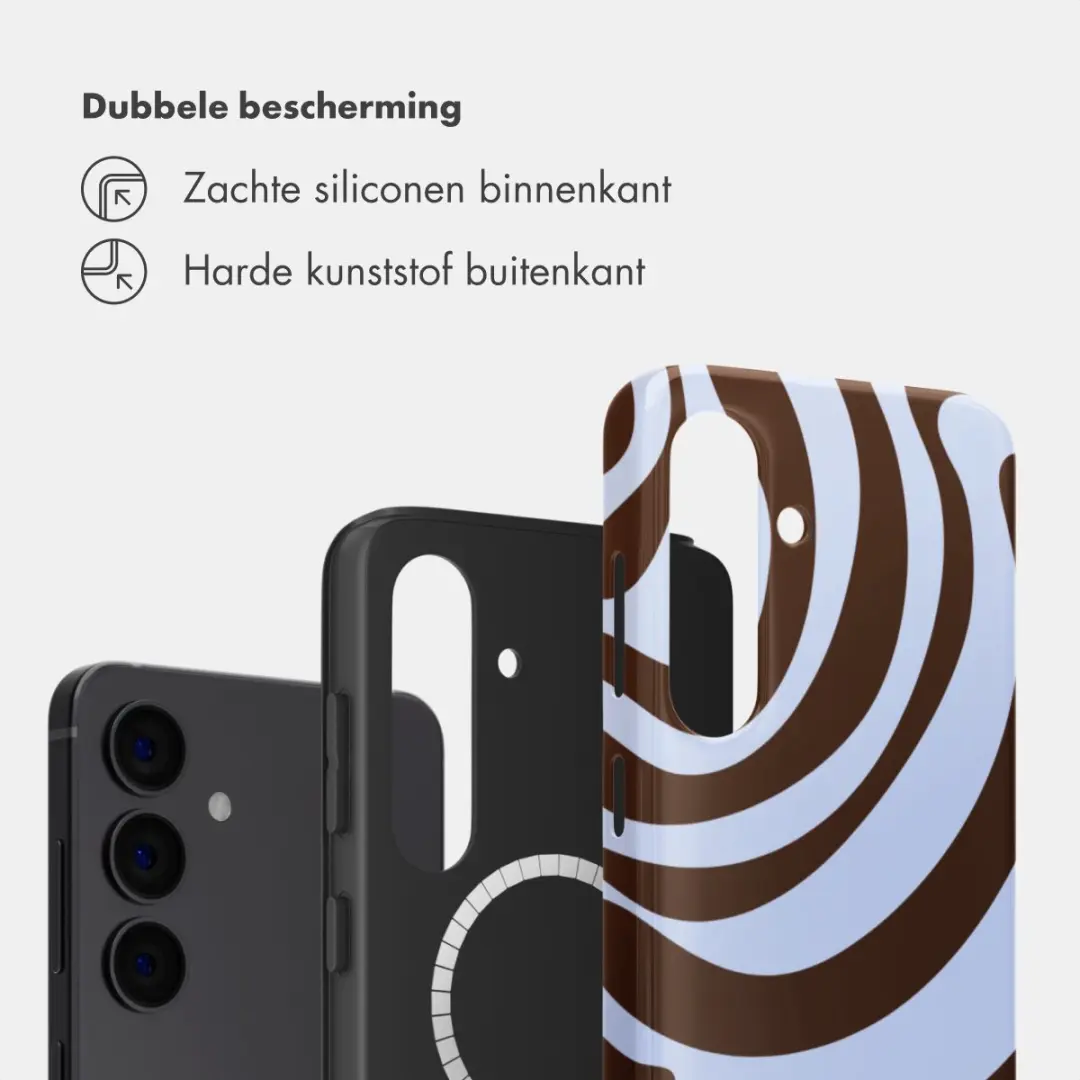 Selencia Hoesje Samsung Galaxy S24 Dream Swirl Chocolate - MagSafe