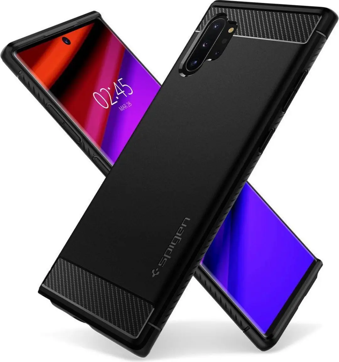 Spigen Rugged Armor Hoesje Samsung Galaxy Note 10 Plus - Zwart - afbeelding 2 van 6