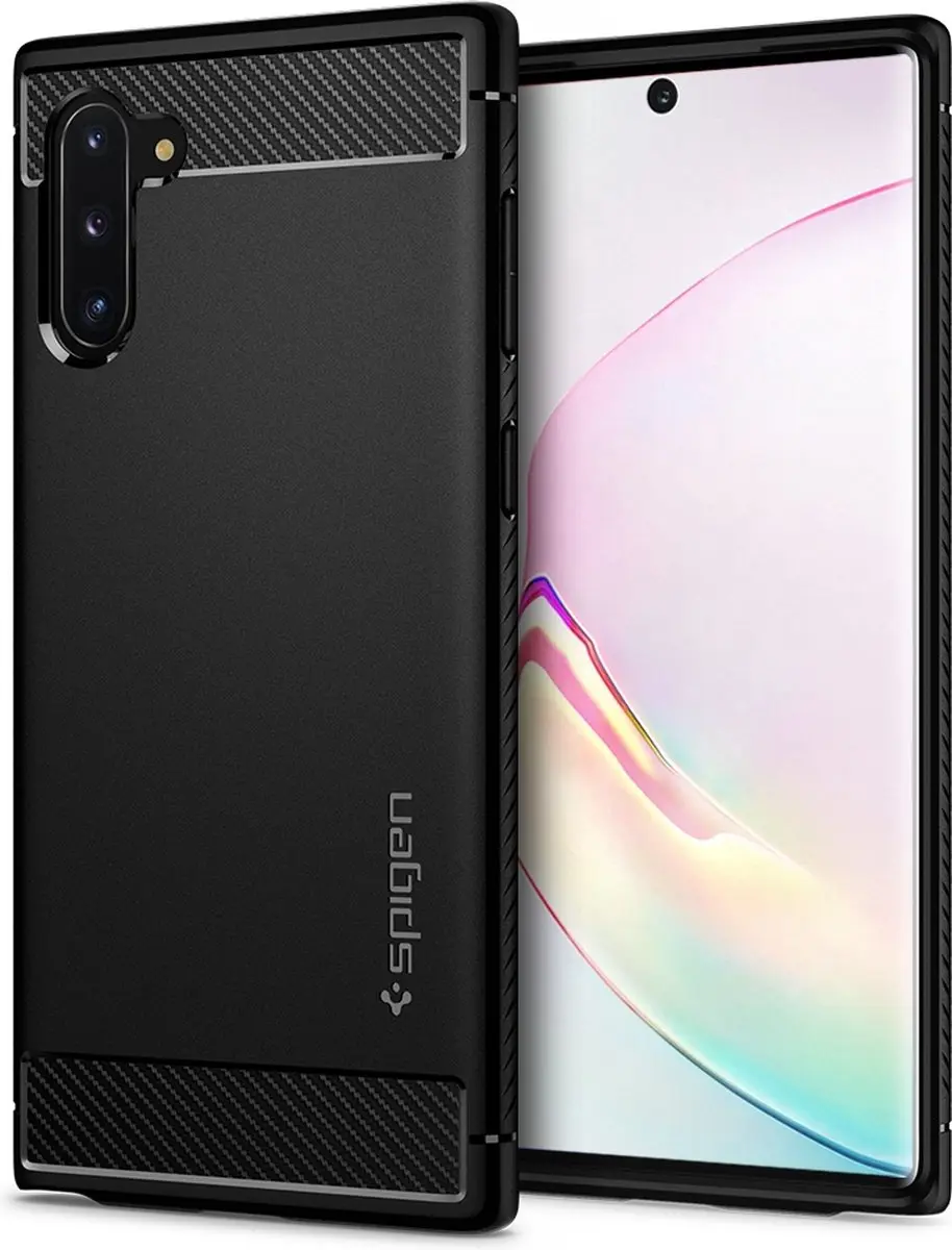 Spigen Rugged Armor Hoesje Samsung Galaxy Note 10 Plus - Zwart - afbeelding 4 van 6