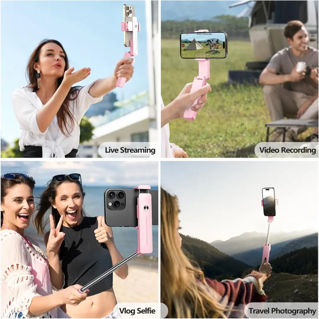 ECTEATOY YXP-7 Selfiestick - Smartphone - Roze