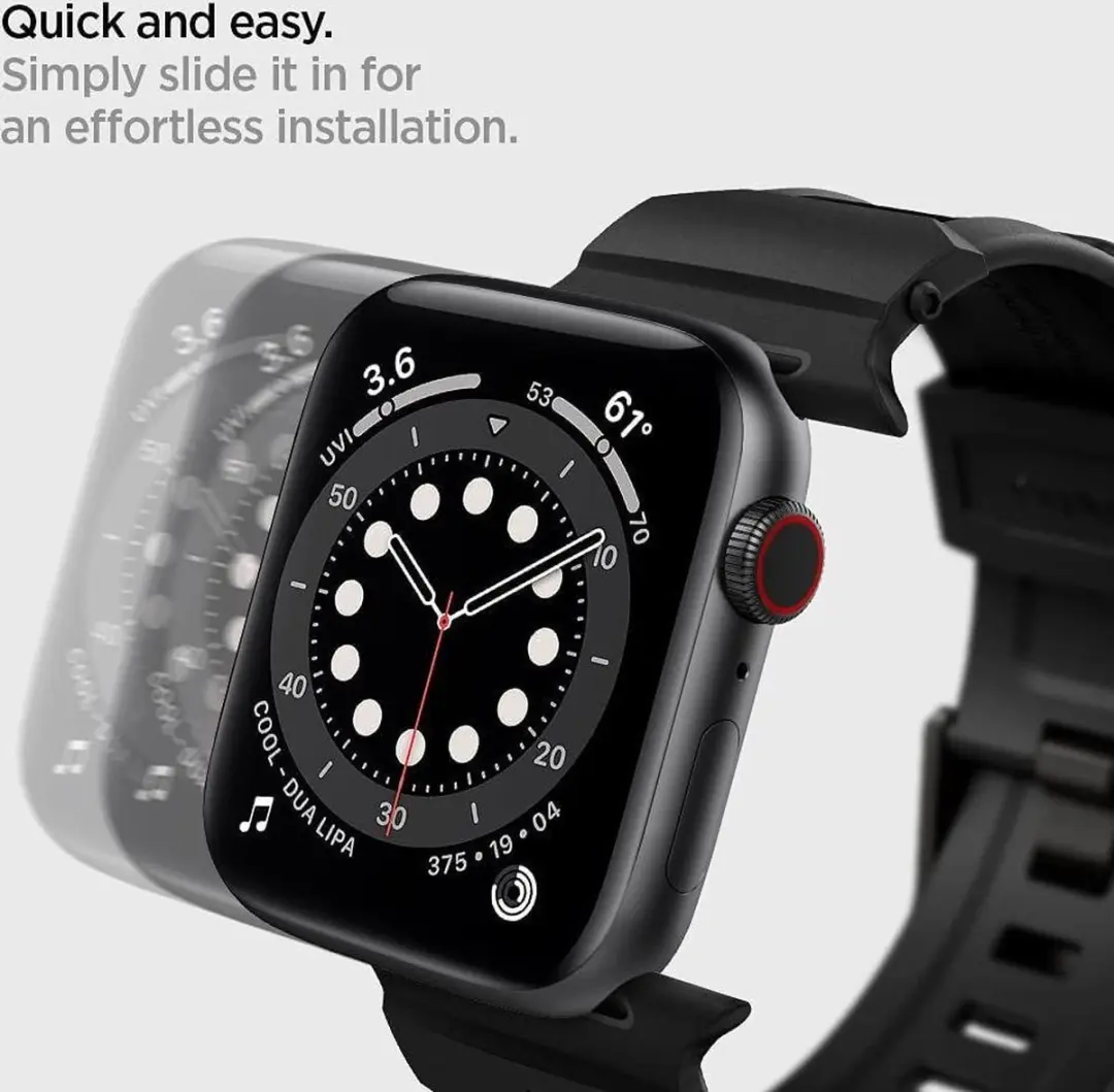 Spigen Rugged Band Apple Watch 42/44/45mm - Zwart - afbeelding 4 van 6