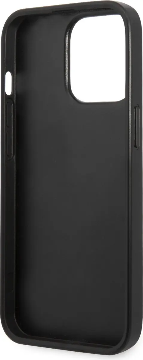 Karl Lagerfeld Monogram Plaque Back Case iPhone 13 Pro Max - Zwart/Roze