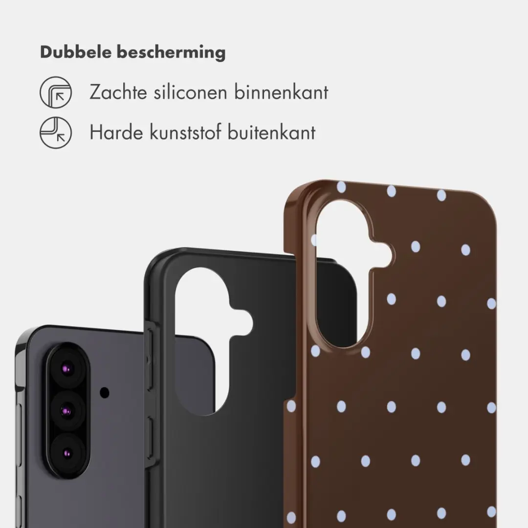 Selencia Hoesje Samsung Galaxy A37 - Happy Dots Chocolate