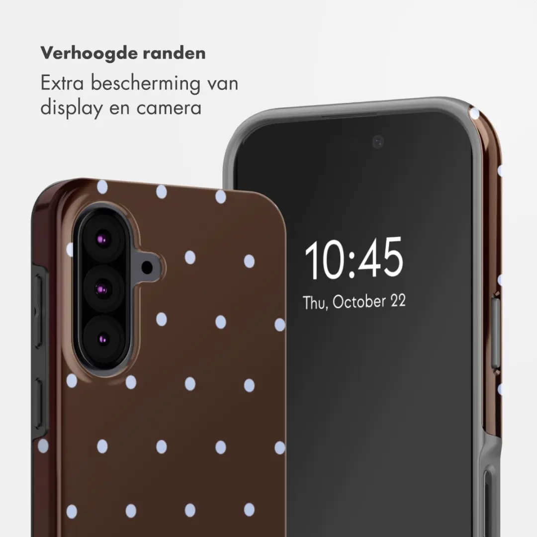 Selencia Hoesje Samsung Galaxy A37 - Happy Dots Chocolate