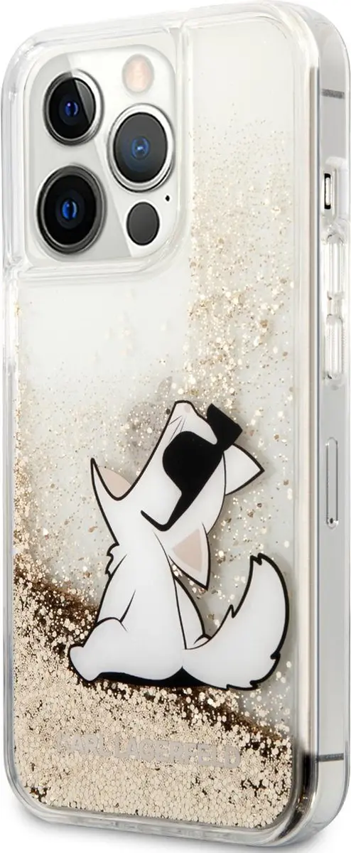 Karl Lagerfeld Liquid Glitter Backcase iPhone 13 Pro Max - Goud