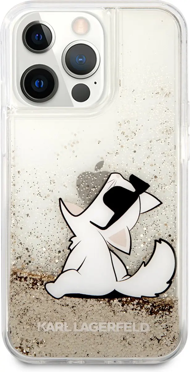 Karl Lagerfeld Liquid Glitter Backcase iPhone 13 Pro Max - Goud