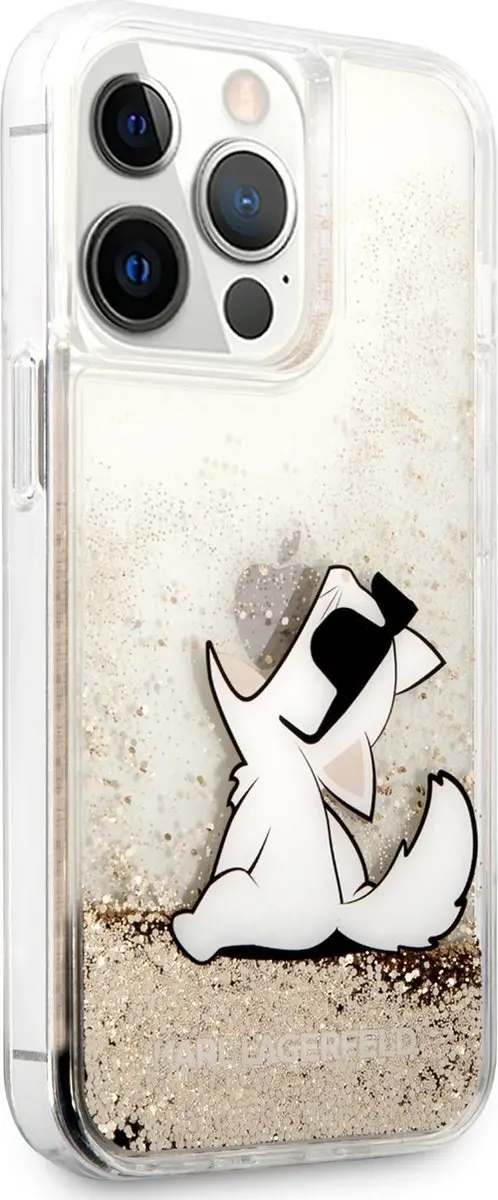 Karl Lagerfeld Liquid Glitter Backcase iPhone 13 Pro Max - Goud