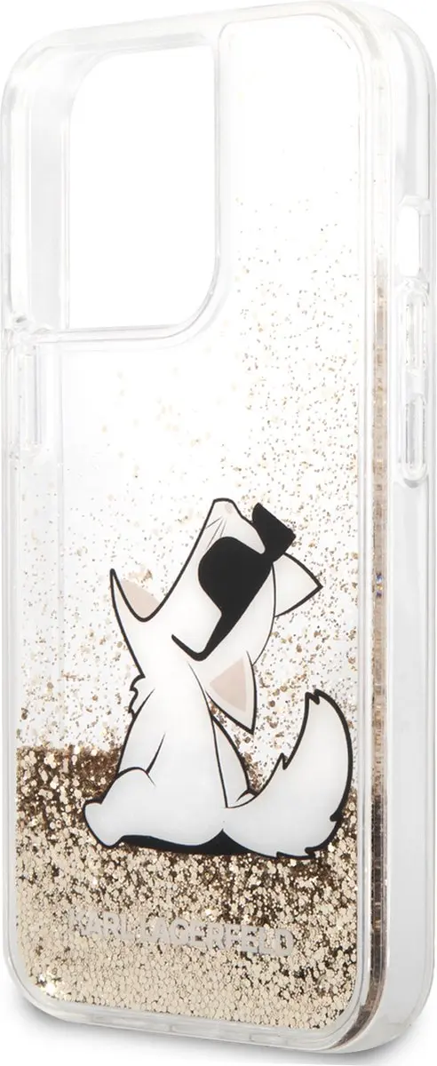 Karl Lagerfeld Liquid Glitter Backcase iPhone 13 Pro Max - Goud - afbeelding 6 van 6