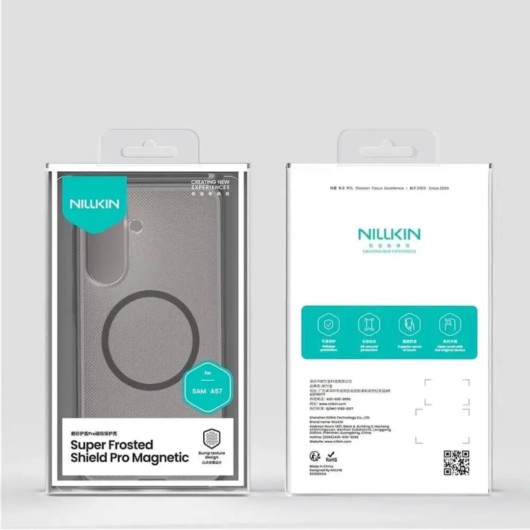 Nillkin Frosted Shield Hoesje Samsung Galaxy A57 - MagSafe/Qi2 - Transparant Zwart