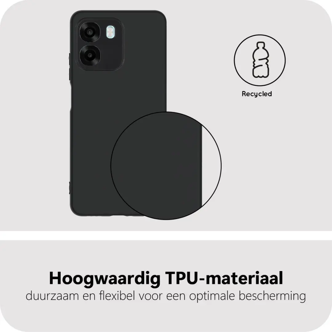 Just in Case Oppo A6X Hoesje met Koord - Zwart - MOO2885KL1L
