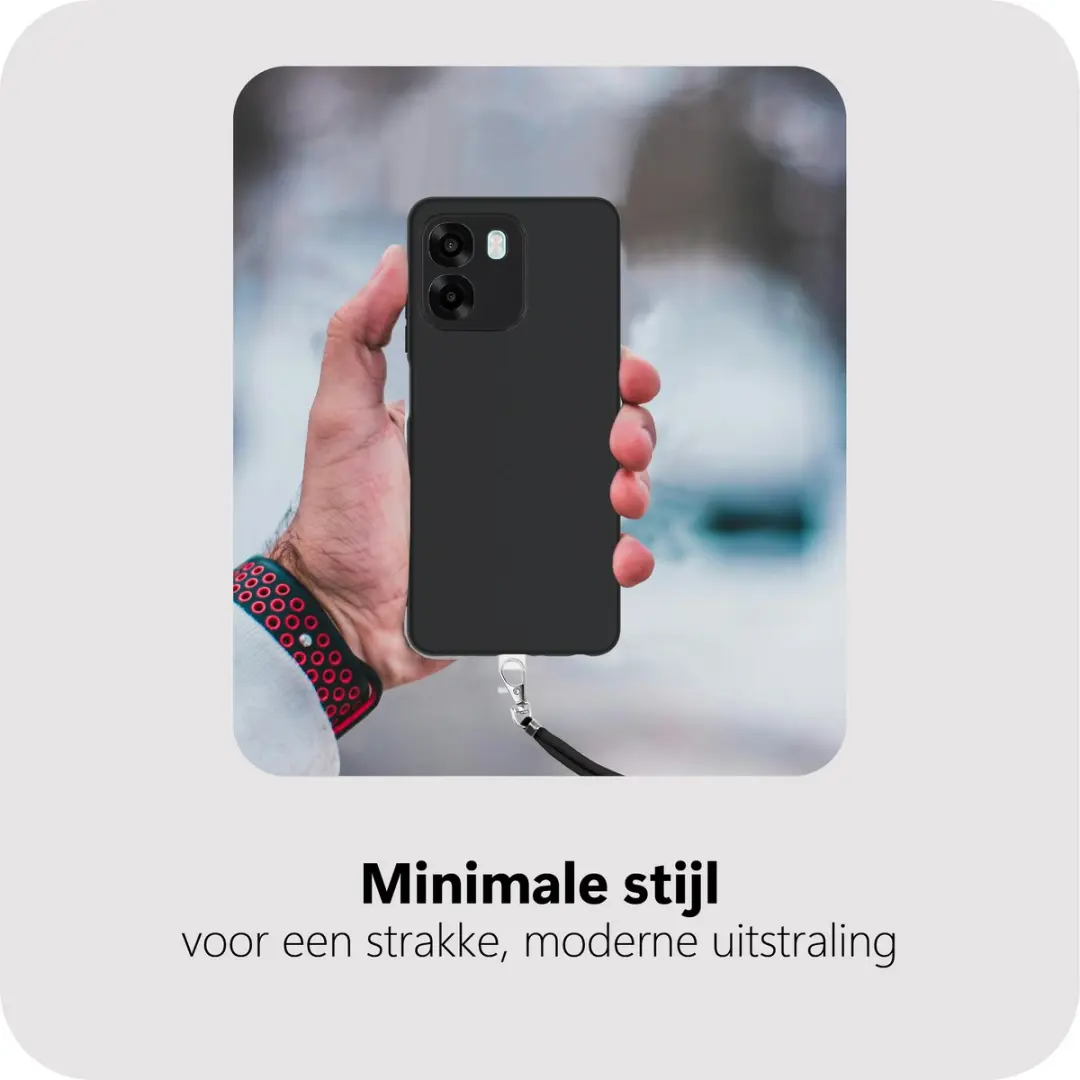 Just in Case Oppo A6X Hoesje met Koord - Zwart - MOO2885KL1L