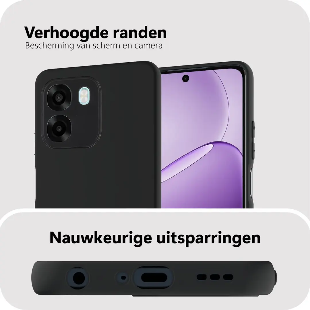 Just in Case Oppo A6X Hoesje met Koord - Zwart - MOO2885KL1L