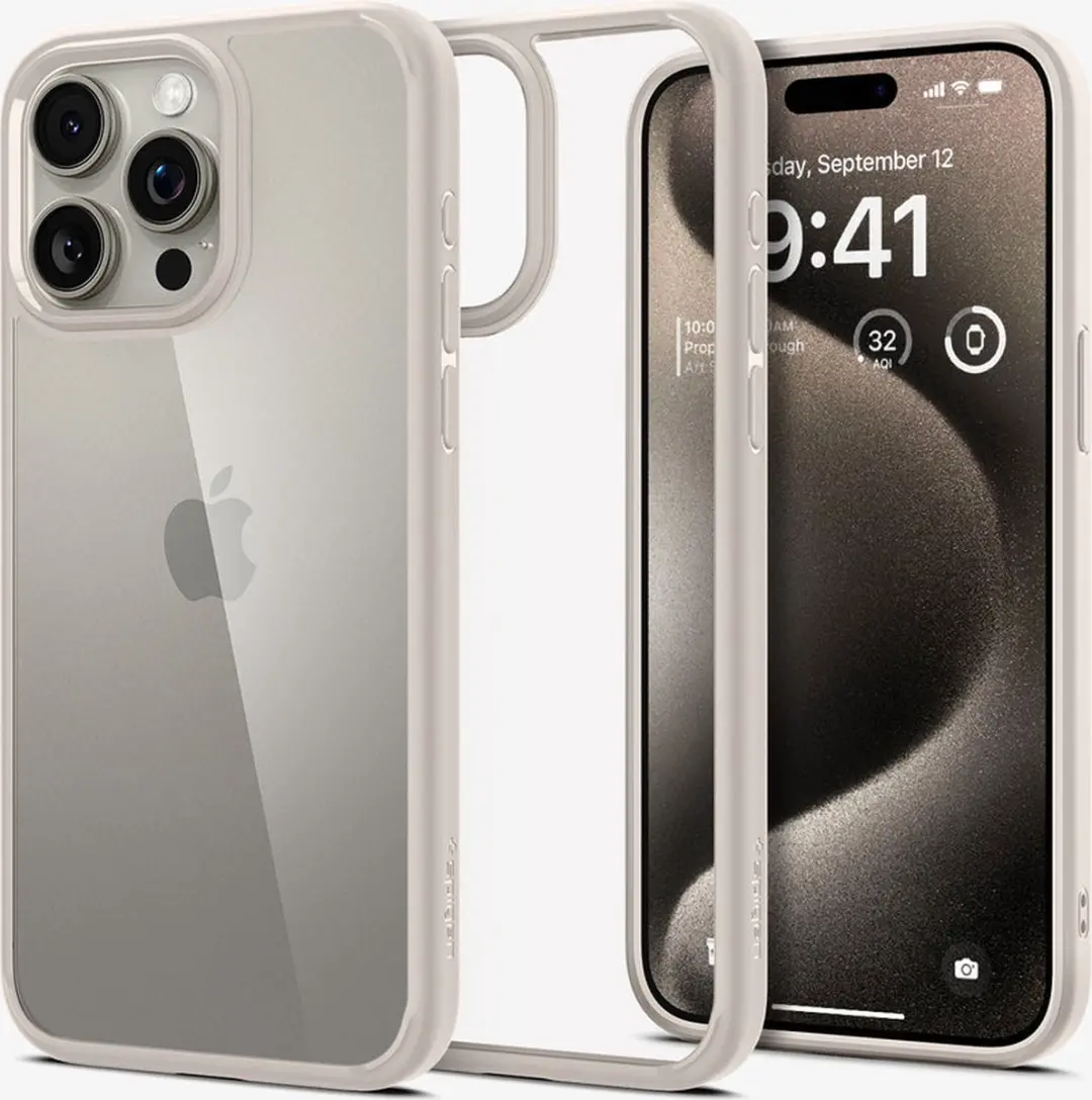 Spigen Ultra Hybrid Hoesje iPhone 15 Pro Max - Titanium - MagSafe - afbeelding 5 van 6