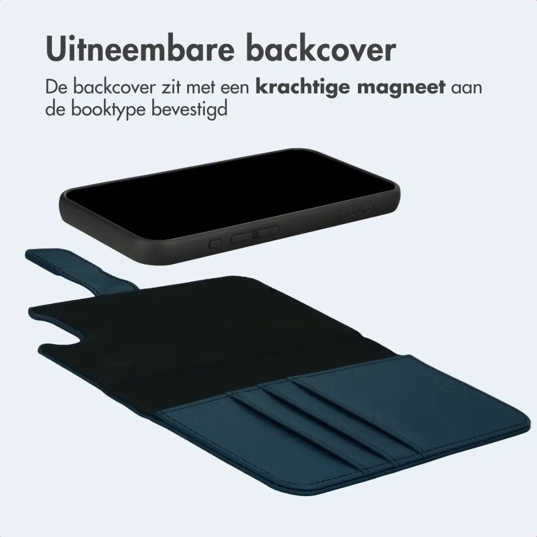 Imoshion iPhone 17/16 Hoesje - 2-in-1 Bookcase Blauw - 3 Pasjes - afbeelding 4 van 6