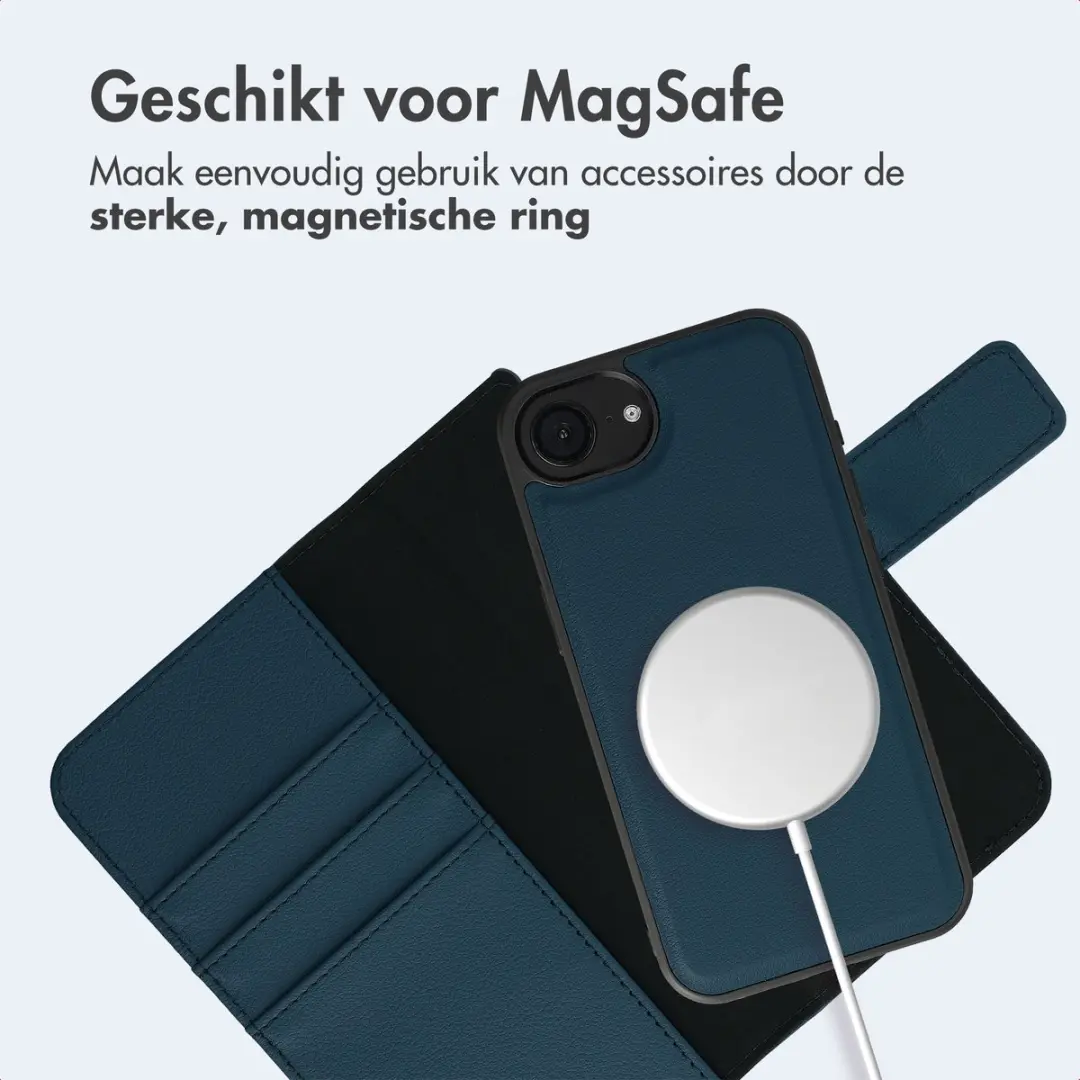 Imoshion iPhone 17/16 Hoesje - 2-in-1 Bookcase Blauw - 3 Pasjes - afbeelding 2 van 6