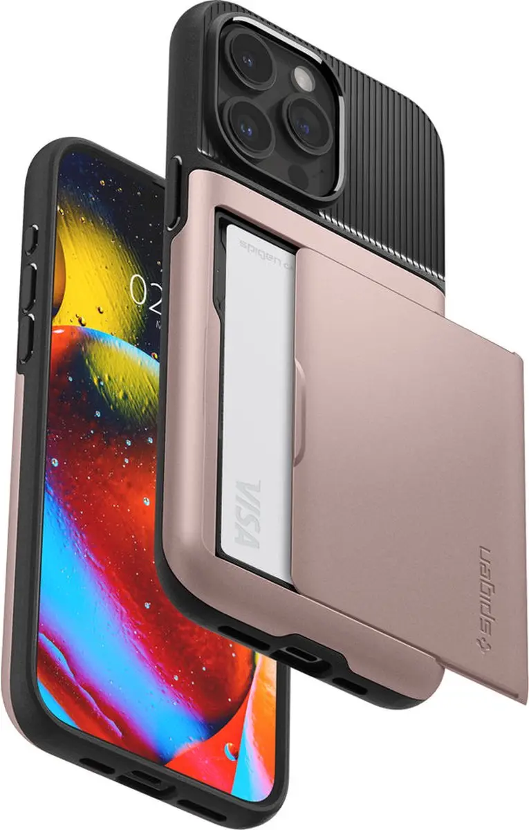 Spigen Slim Armor CS ACS06729 Hoesje iPhone 15 Pro - Roze Goud - afbeelding 4 van 6