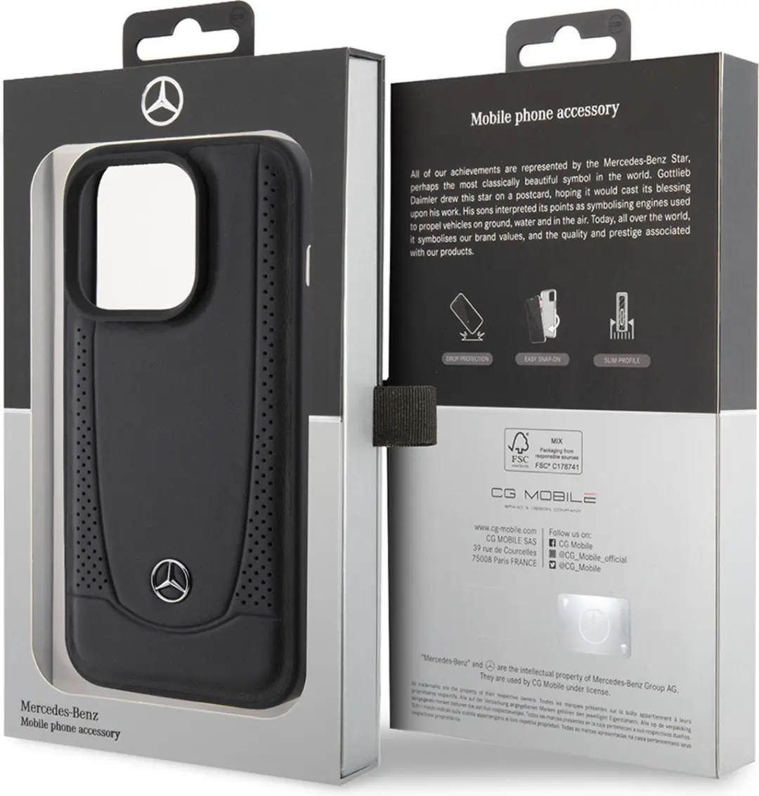 Mercedes-Benz iPhone 15 Pro Hoesje - Effen Zwart