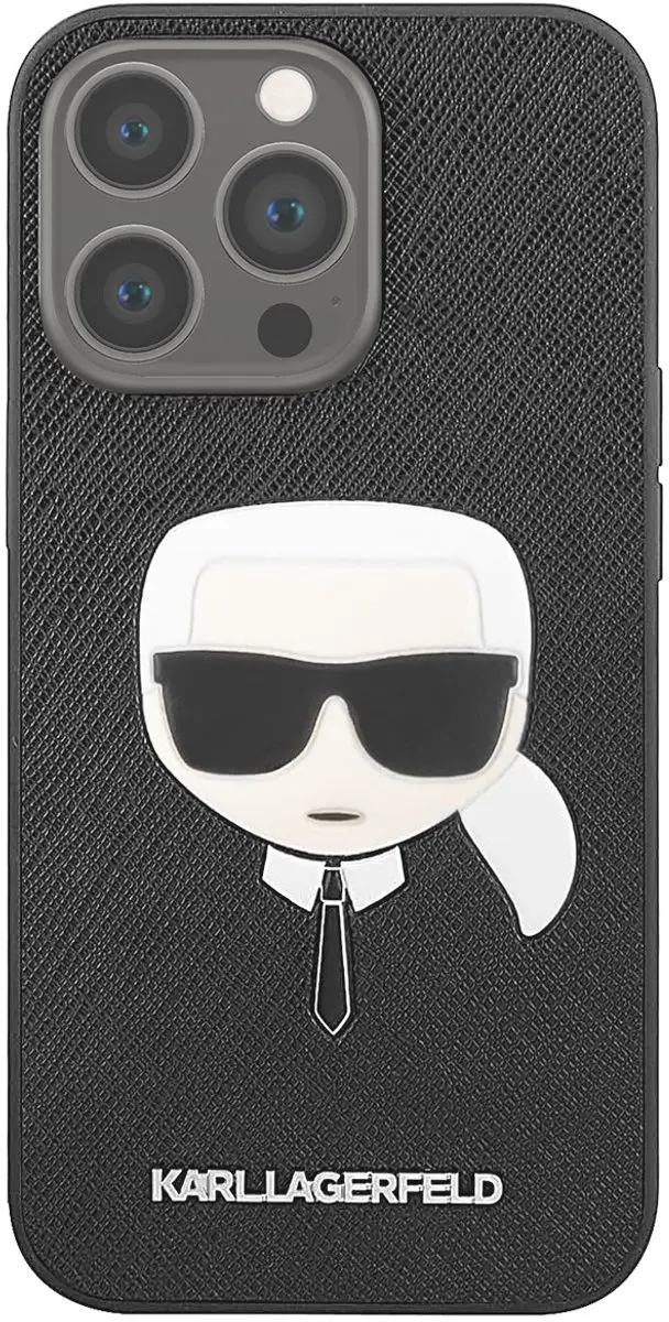 Karl Lagerfeld Hardcase Backcover iPhone 13 Pro - Zwart Karl's Head