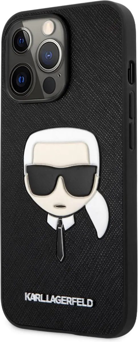 Karl Lagerfeld Hardcase Backcover iPhone 13 Pro - Zwart Karl's Head