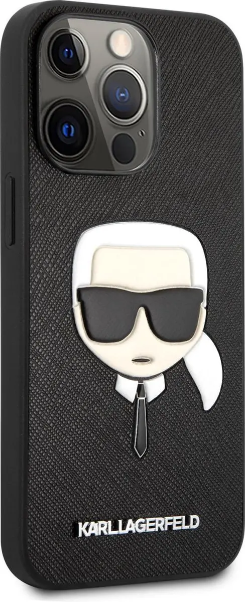 Karl Lagerfeld Hardcase Backcover iPhone 13 Pro - Zwart Karl's Head - afbeelding 6 van 6