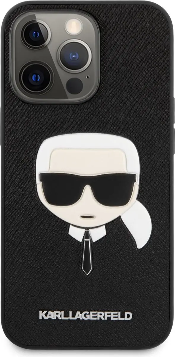 Karl Lagerfeld Hardcase Backcover iPhone 13 Pro - Zwart Karl's Head