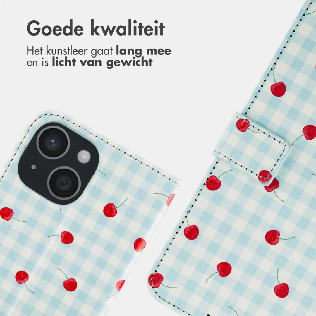 Imoshion iPhone 15 Hoesje Cherry Check - 3 Pasjes