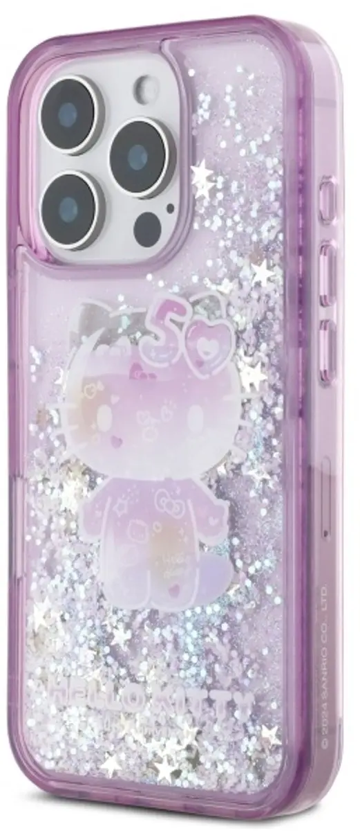 Hello Kitty Hoesje iPhone 16 Pro Max Liquid Glitter - Violet - afbeelding 6 van 6