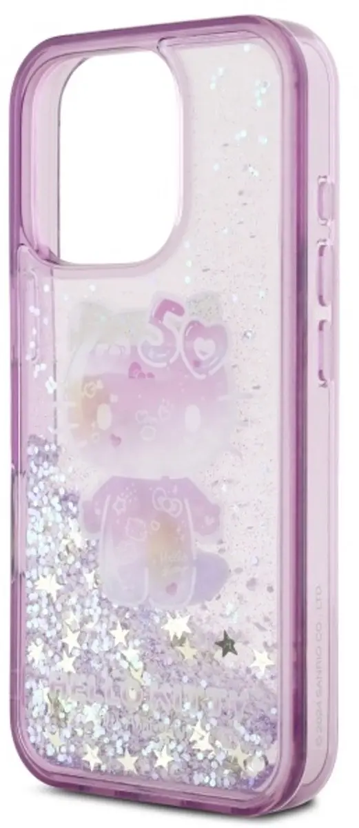 Hello Kitty Hoesje iPhone 16 Pro Max Liquid Glitter - Violet