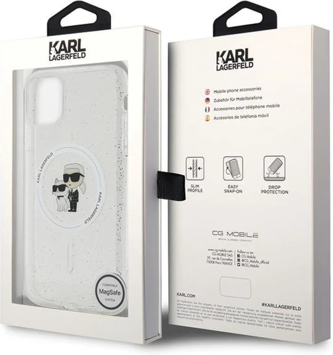 Karl Lagerfeld iPhone 11/XR Glitter MagSafe Hoesje - Transparant - afbeelding 5 van 6