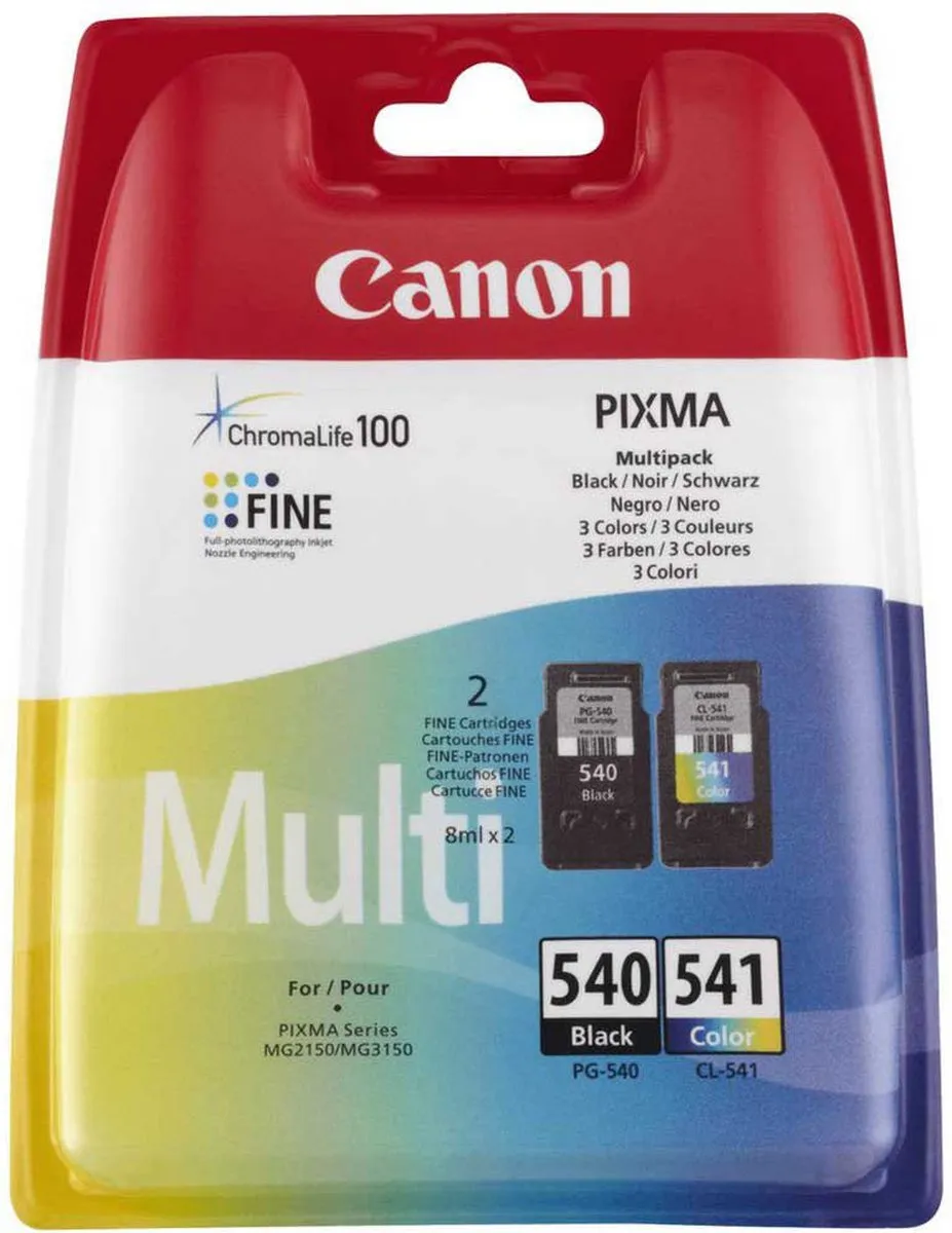 Canon PG-540/CL-541 Inktcartridges - 180 pagina's - Zwart & Kleur