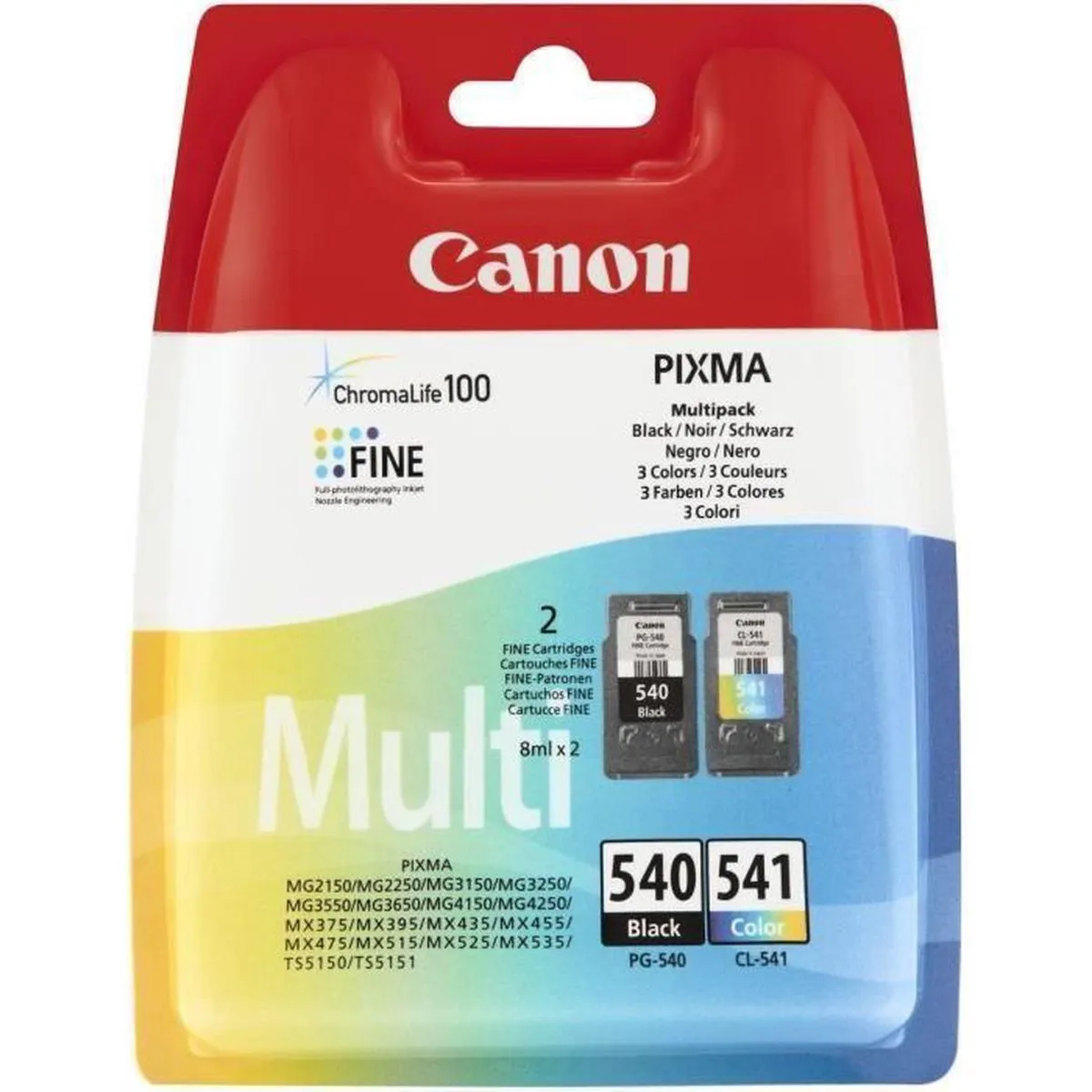 Canon PG-540/CL-541 Inktcartridges - 180 pagina's - Zwart & Kleur