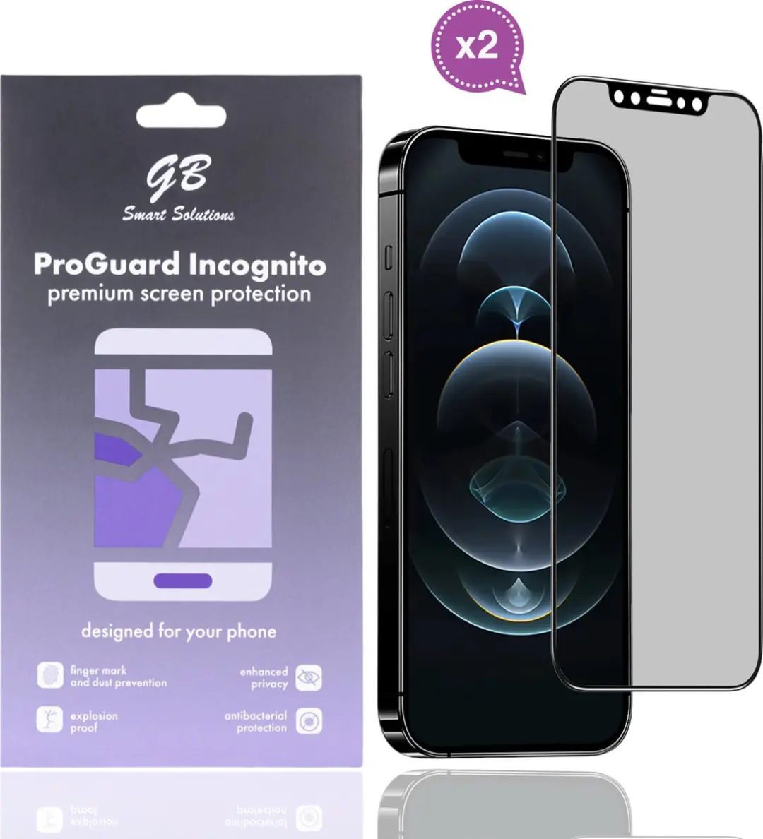 GB ProGuard Incognito Privacy Screenprotector iPhone 12/12 Pro