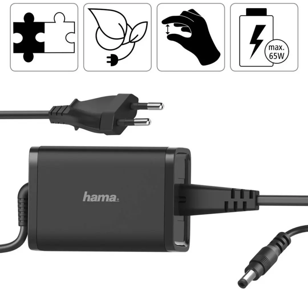 Hama Universele Notebook-netadapter 65W - 15-19V - Kleurenmix